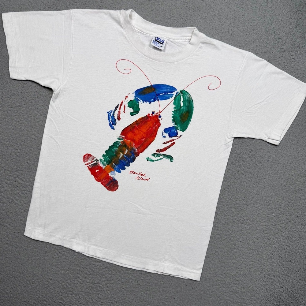 Vintage 90s Sanibel Island Lobster Anima‎ Nature T-shirt